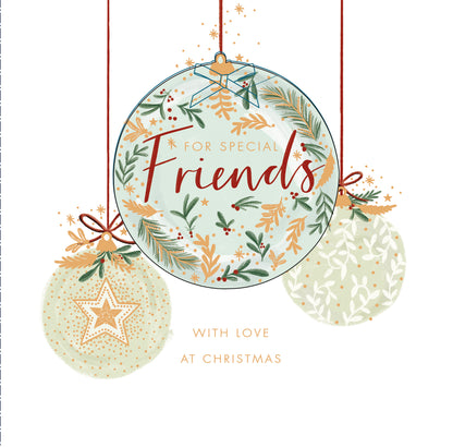 Special Friends Luxury Baubles Embellished Christmas Card