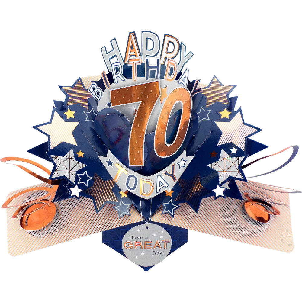 Happy 70th Birthday 70 Today Pop-Up Greeting Card