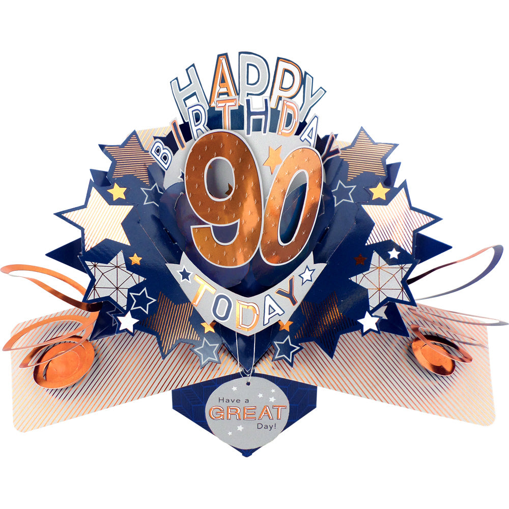 Happy 90th Birthday 90 Today Pop-Up Greeting Card