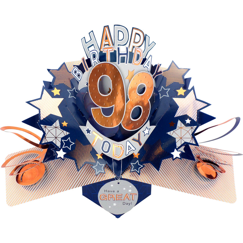 Happy 98th Birthday 98 Today Pop-Up Greeting Card