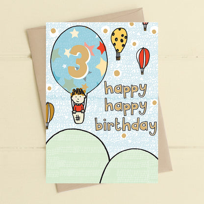 Happy Happy Boys 3rd Birthday Greeting Card