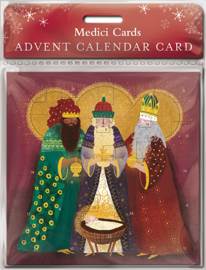 We Three Kings Bearing Gifts Advent Calendar Christmas Card