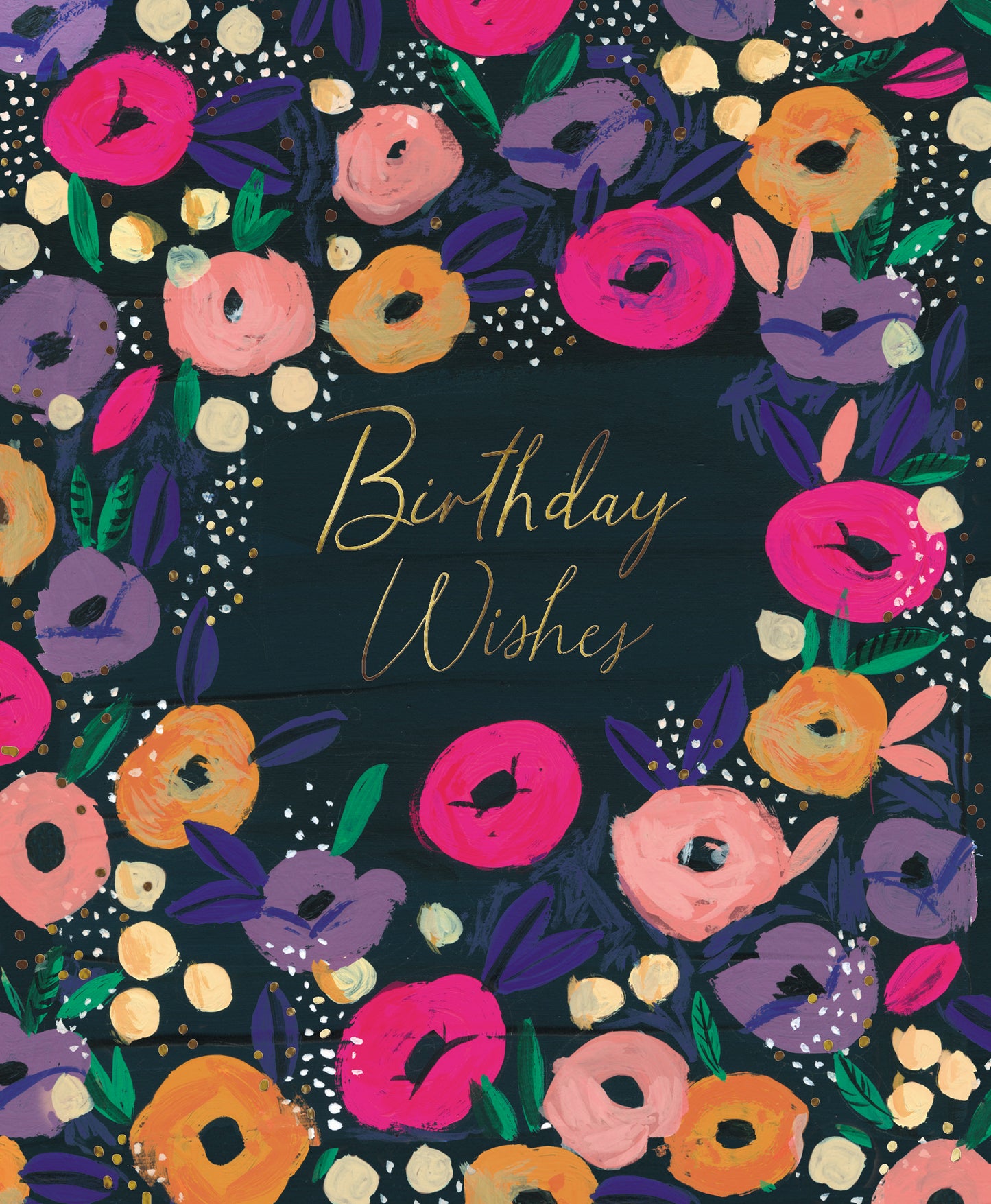 Artistic Floral Birthday Wishes Birthday Greeting Card