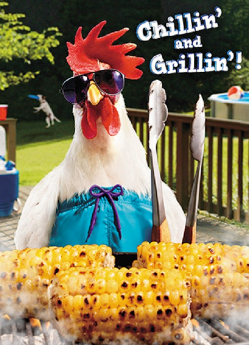 Avanti Chillin' & Grillin'! Chicken Father's Day Greeting Card