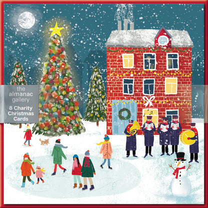 Pack of 8 Skating By The Band Charity Christmas Cards