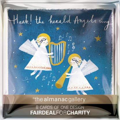 Pack of 8 Hark The Herald Angels Mini Charity Christmas Cards