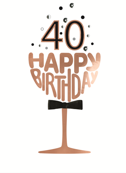 40th Birthday Special Day Embellished Birthday Greeting Card