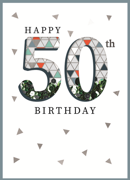 50th Birthday A Special Day Embellished Birthday Greeting Card