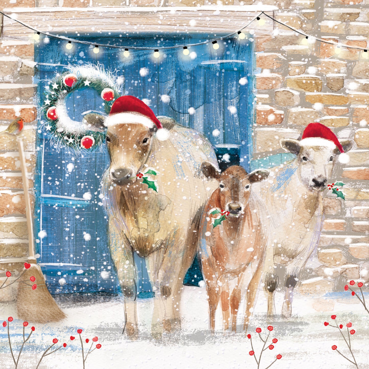 Box of 16 Farmyard Animals Luxury Christmas Cards In 4 Designs