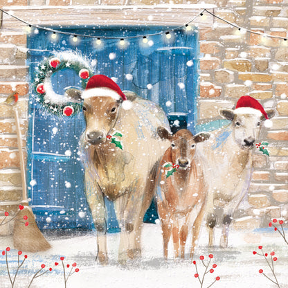 Box of 16 Farmyard Animals Luxury Christmas Cards In 4 Designs