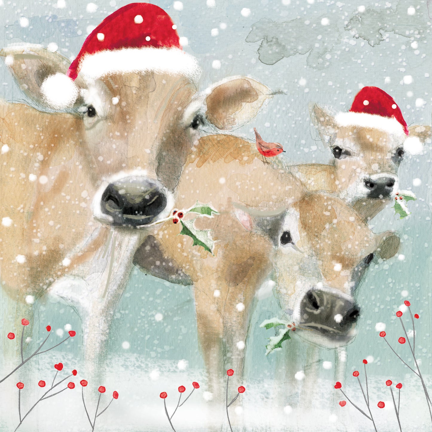 Box of 16 Farmyard Animals Luxury Christmas Cards In 4 Designs