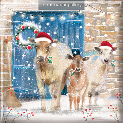 Box of 16 Farmyard Animals Luxury Christmas Cards In 4 Designs