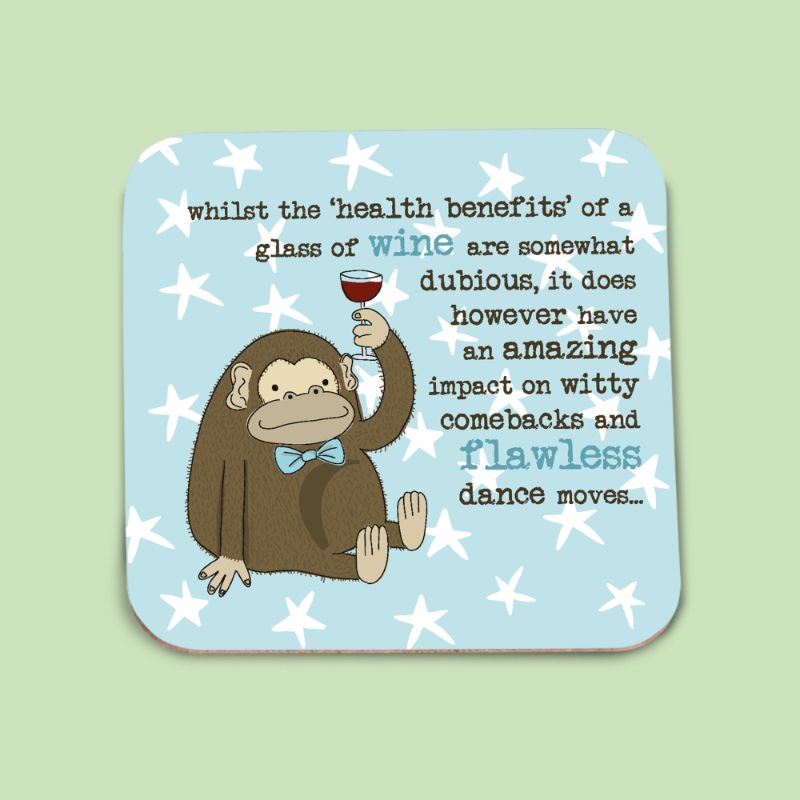 Heath Benefits Of A Glass Of Wine Coaster