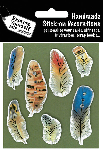 Various Coloured Feathers DIY Greeting Card Toppers