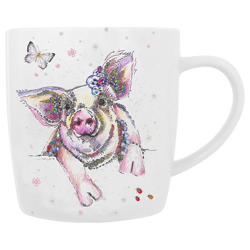 Doodleicious Artistic Pig Fine China Mug In A Gift Box