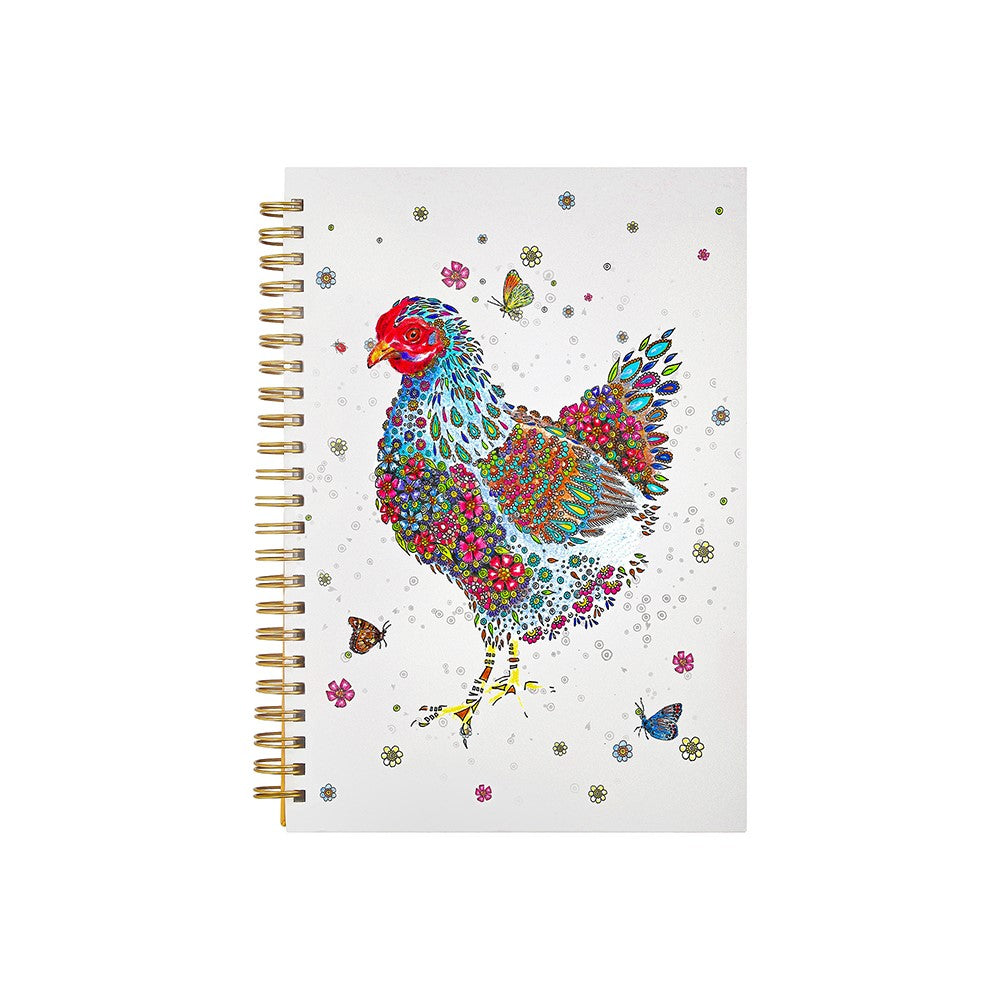 Doodleicious Art Cockerel A6 Spiral Bound Blank Notebook