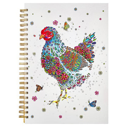 Doodleicious Art Cockerel A6 Spiral Bound Blank Notebook