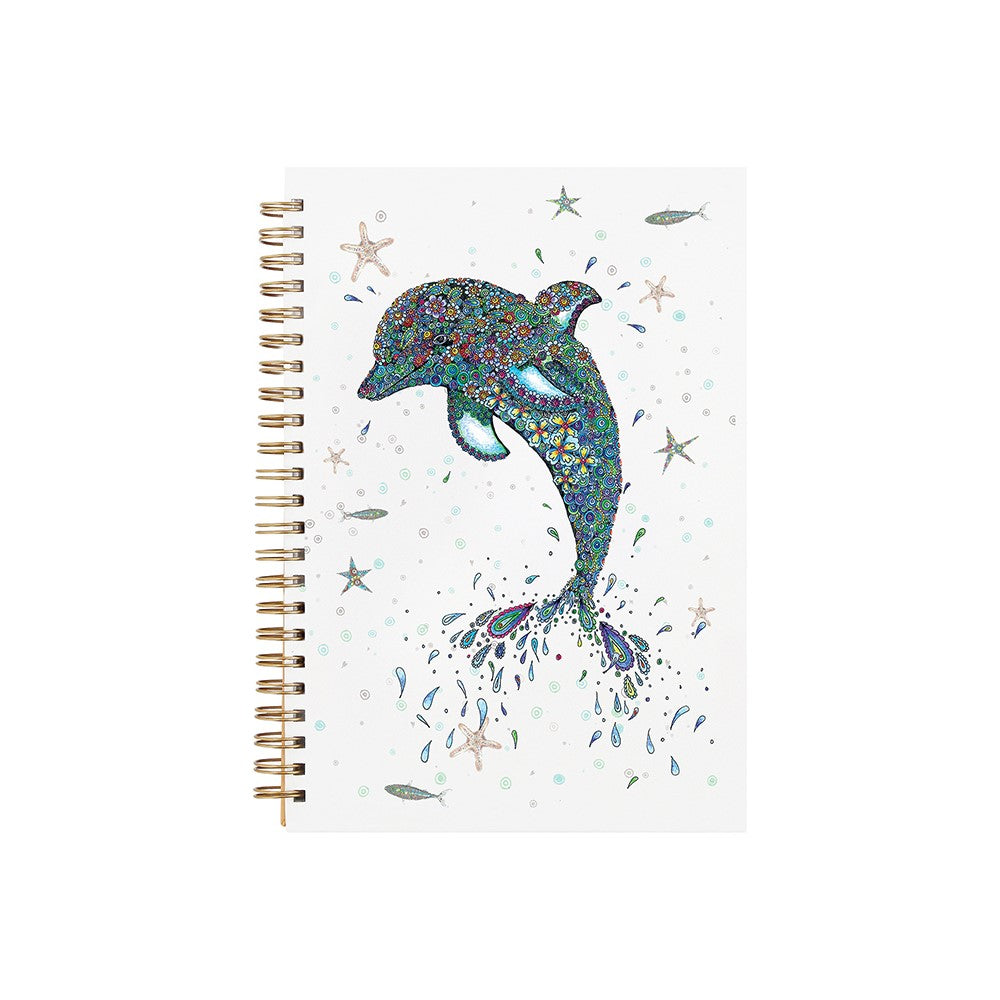 Doodleicious Art Dolphin A6 Spiral Bound Blank Notebook