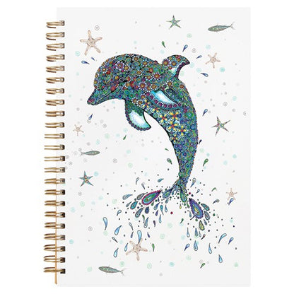 Doodleicious Art Dolphin A6 Spiral Bound Blank Notebook