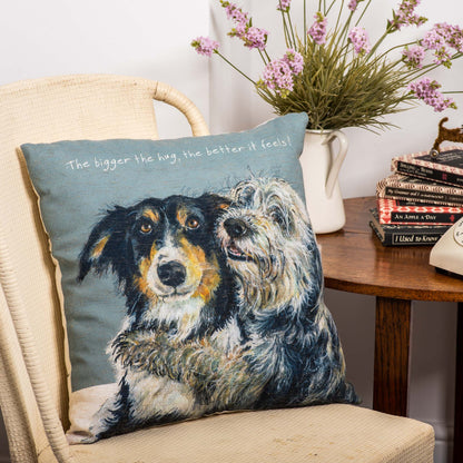 Little Dog Laughed Collie Dogs Big Hugs Cushion Gift