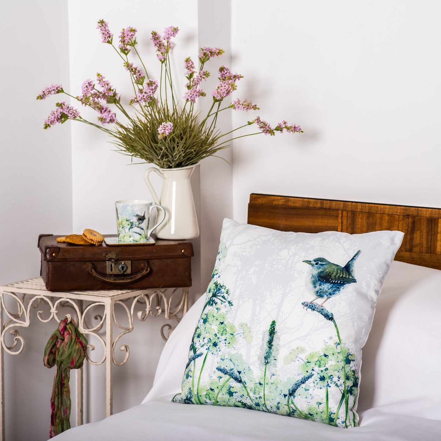 Tuppence A Bag Wren In A Wild Meadow Bird Cushion Gift