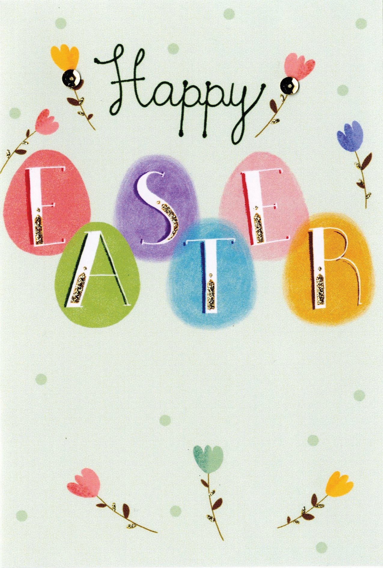 Happy Easter Greeting Card Cute Hello You Embellished Card