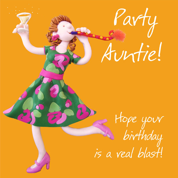 Party Auntie Birthday Greeting Card One Lump or Two