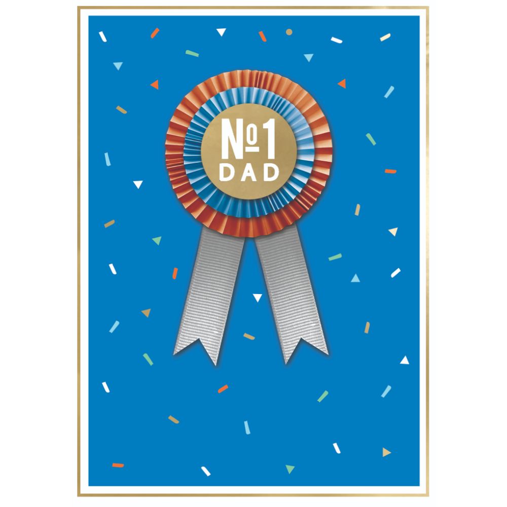 No1 Dad Rosette Embellished Father's Day Card