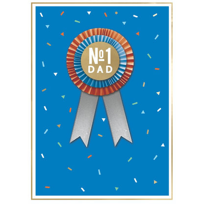 No1 Dad Rosette Embellished Father's Day Card