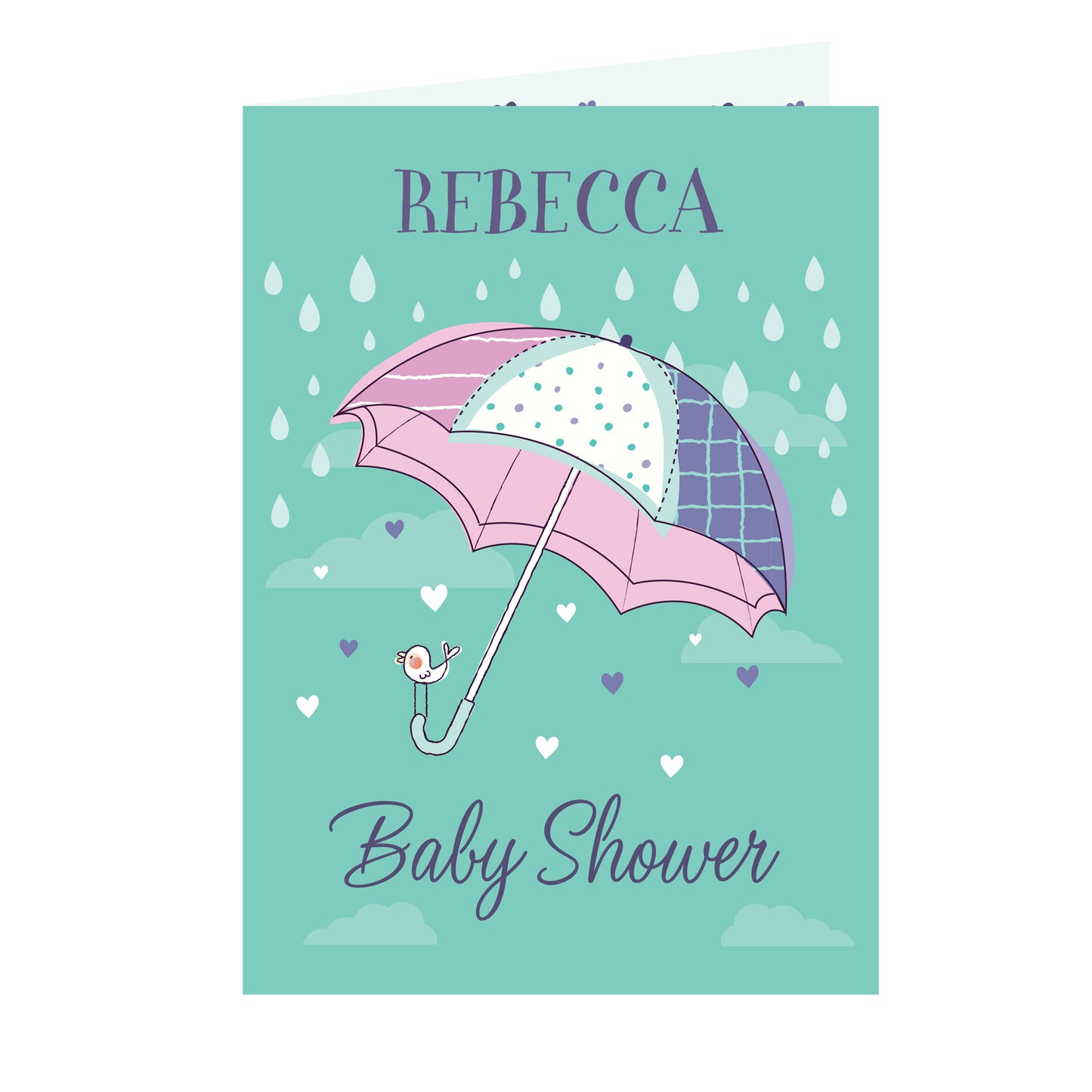 Personalised Baby Shower Umbrella Card Add Any Name - Personalise It!