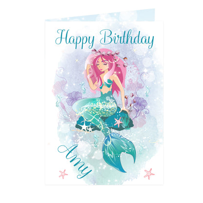 Personalised Mermaid Card Add Any Name - Personalise It!