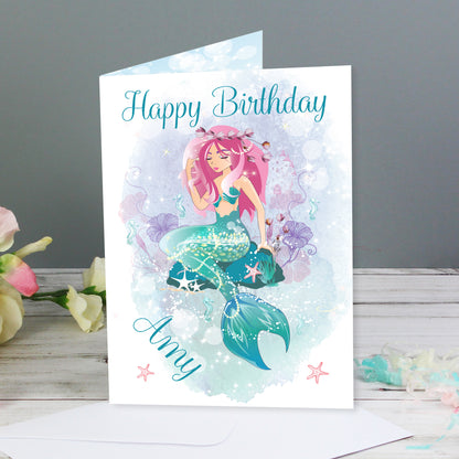 Personalised Mermaid Card Add Any Name - Personalise It!