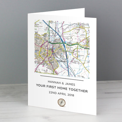 Personalised Present Day Map Compass Card Add Any Name - Personalise It!