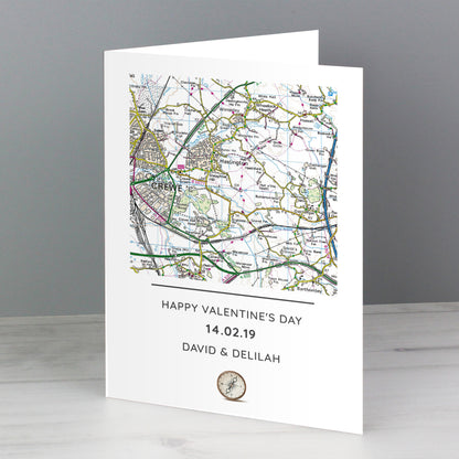 Personalised Present Day Map Compass Card Add Any Name - Personalise It!