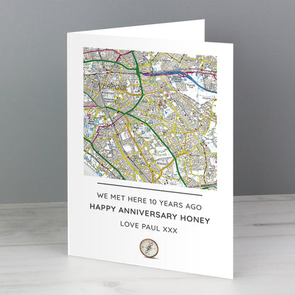 Personalised Present Day Map Compass Card Add Any Name - Personalise It!