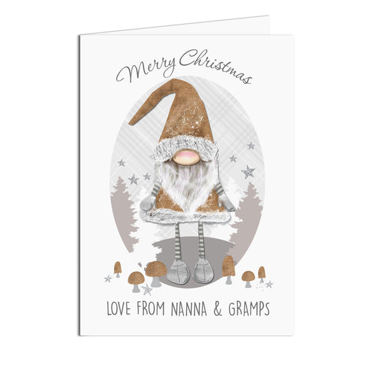 Personalised Scandinavian Christmas Gnome Card Add Any Name - Personalise It!