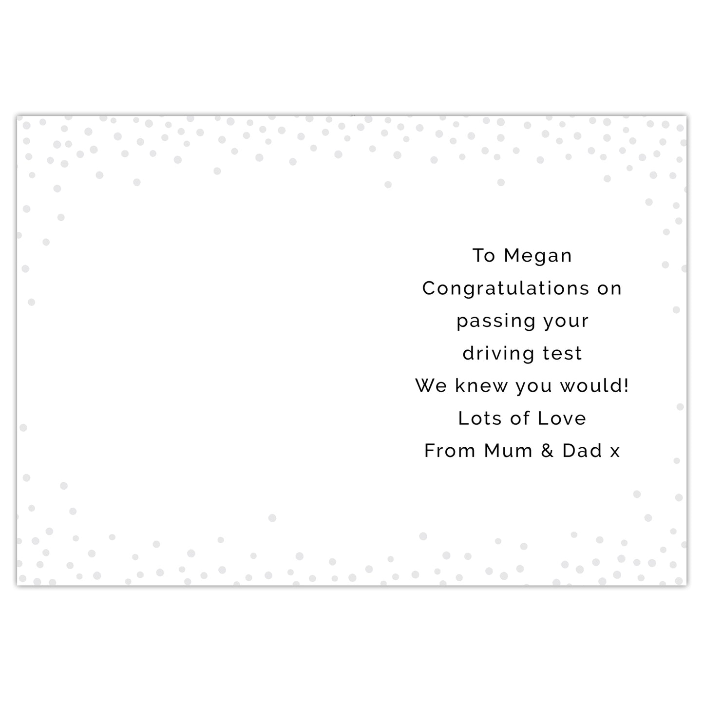 Personalised Passed Driving Test Card Add Any Name - Personalise It!