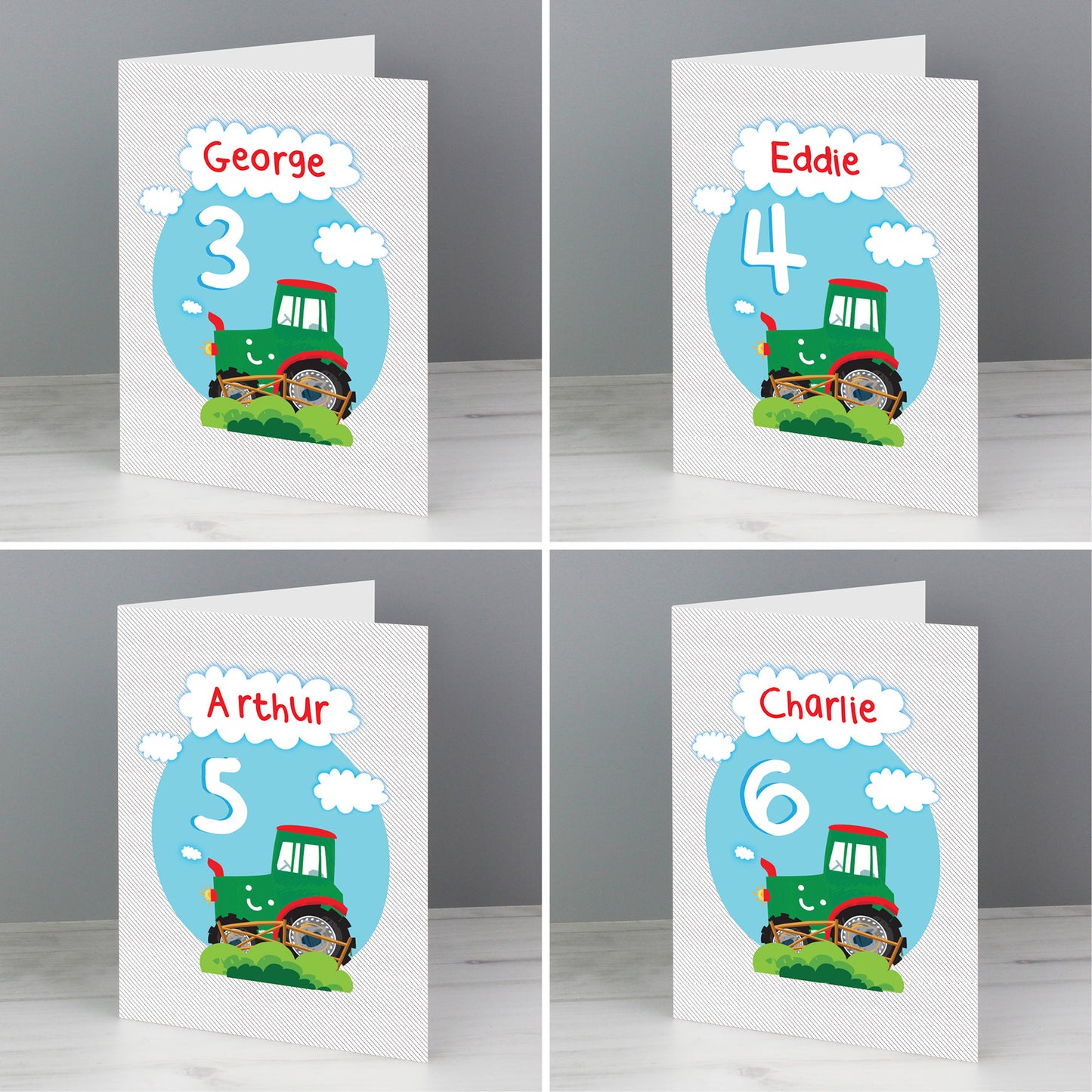 Personalised Tractor Birthday Card Add Any Age & Name - Personalise It!