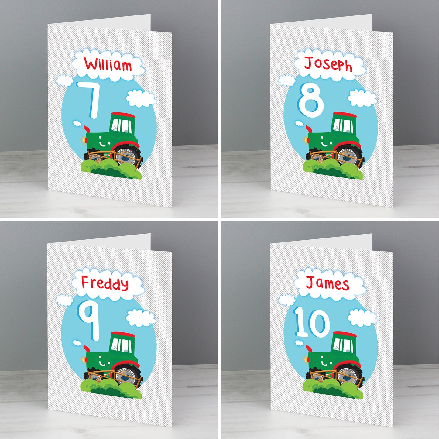 Personalised Tractor Birthday Card Add Any Age & Name - Personalise It!