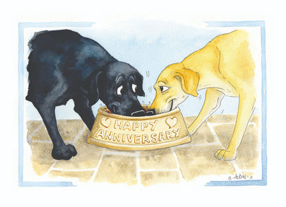 Happy Anniversary Dog Love Alison's Animals Cartoon Greeting Card