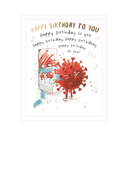 Happy Birthday Masked Germ Funny Birthday Greeting Card