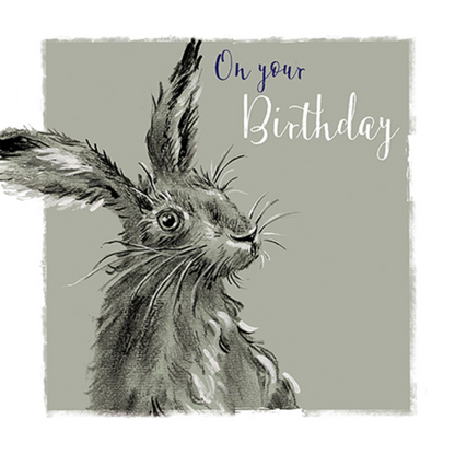 Hoppy Birthday Hare Birthday Greeting Card