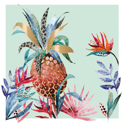 Pineapple Finished In Foil Any Occasion Greeting Card