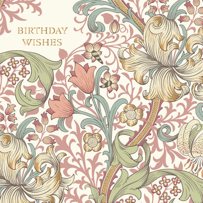 Gold Foil Flower Wallpaper Birthday Greeting Card