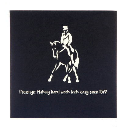 Dressage Horse & Rider Pop Up Greeting Card