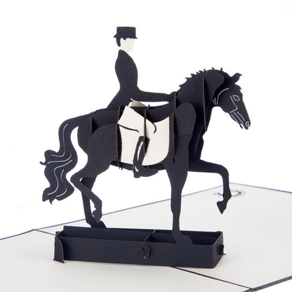 Dressage Horse & Rider Pop Up Greeting Card