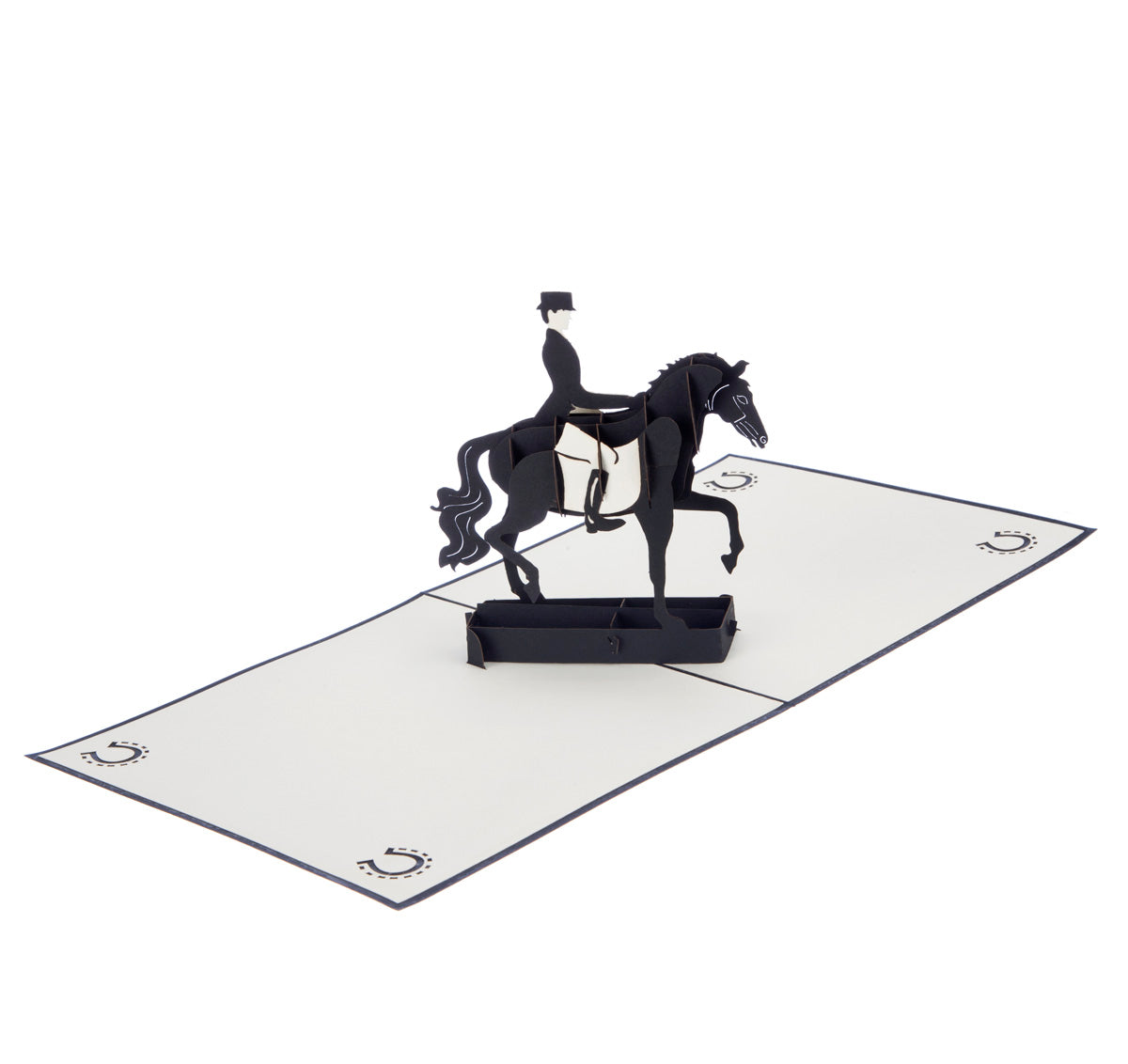 Dressage Horse & Rider Pop Up Greeting Card