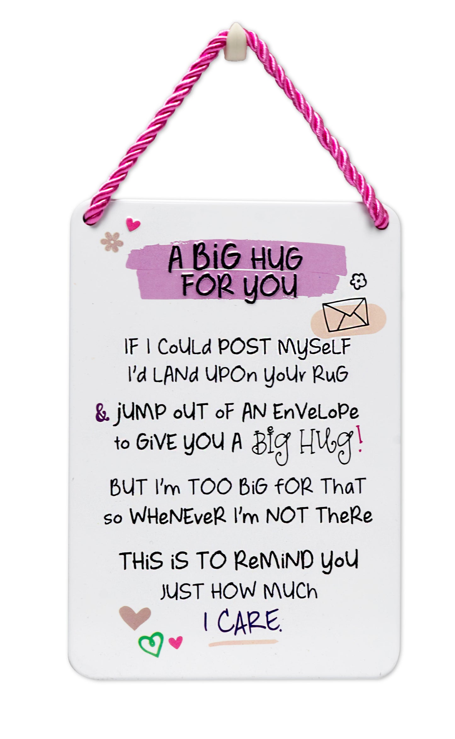 A Big Hug For You Inspired Words Tin Hanging Plaque