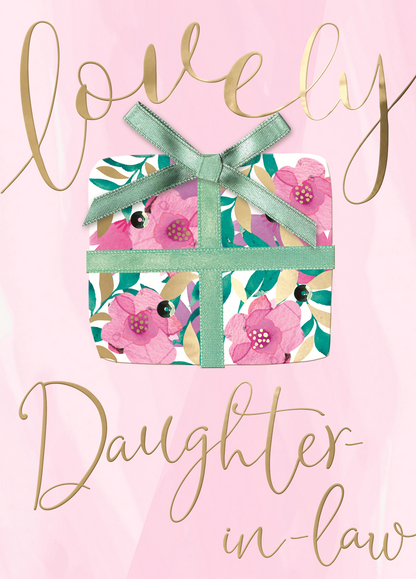 Lovely Daughter-In-Law Embellished Birthday Greeting Card