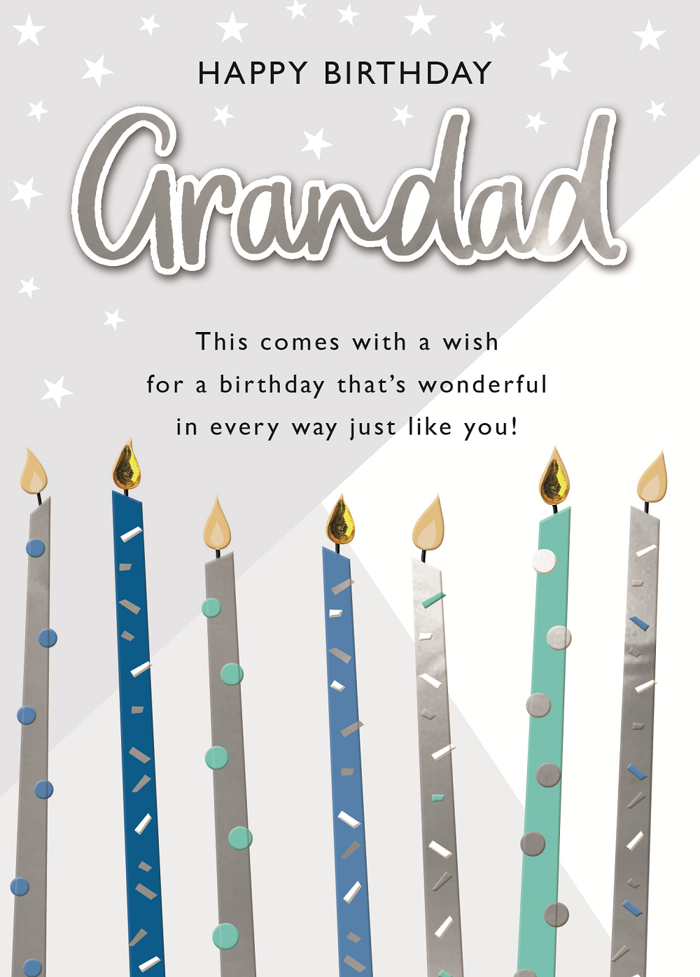 Wonderful Grandad Embellished Birthday Greeting Card